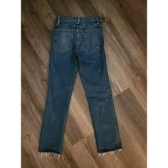 FRAME Jeans Womens 26 Blue Le High Straight Medium Wash Stretch Denim 26×27 - Picture 2 of 9